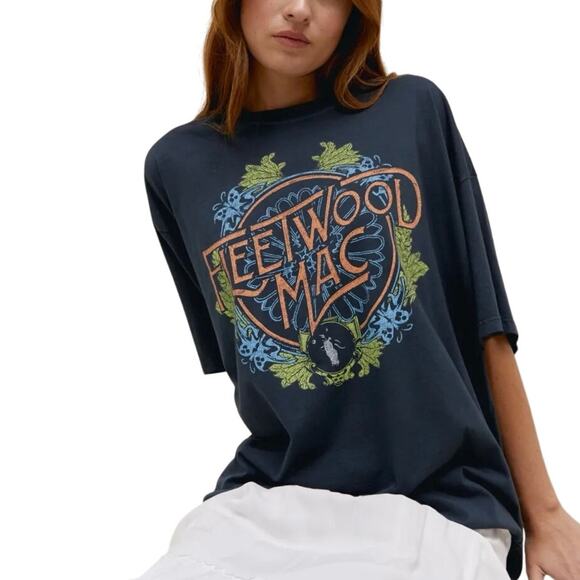DAYDREAMER Fleetwood Mac Flower Crest Tee One Size P2P 27” New w/o Tag MSRP $98 - Picture 2 of 7